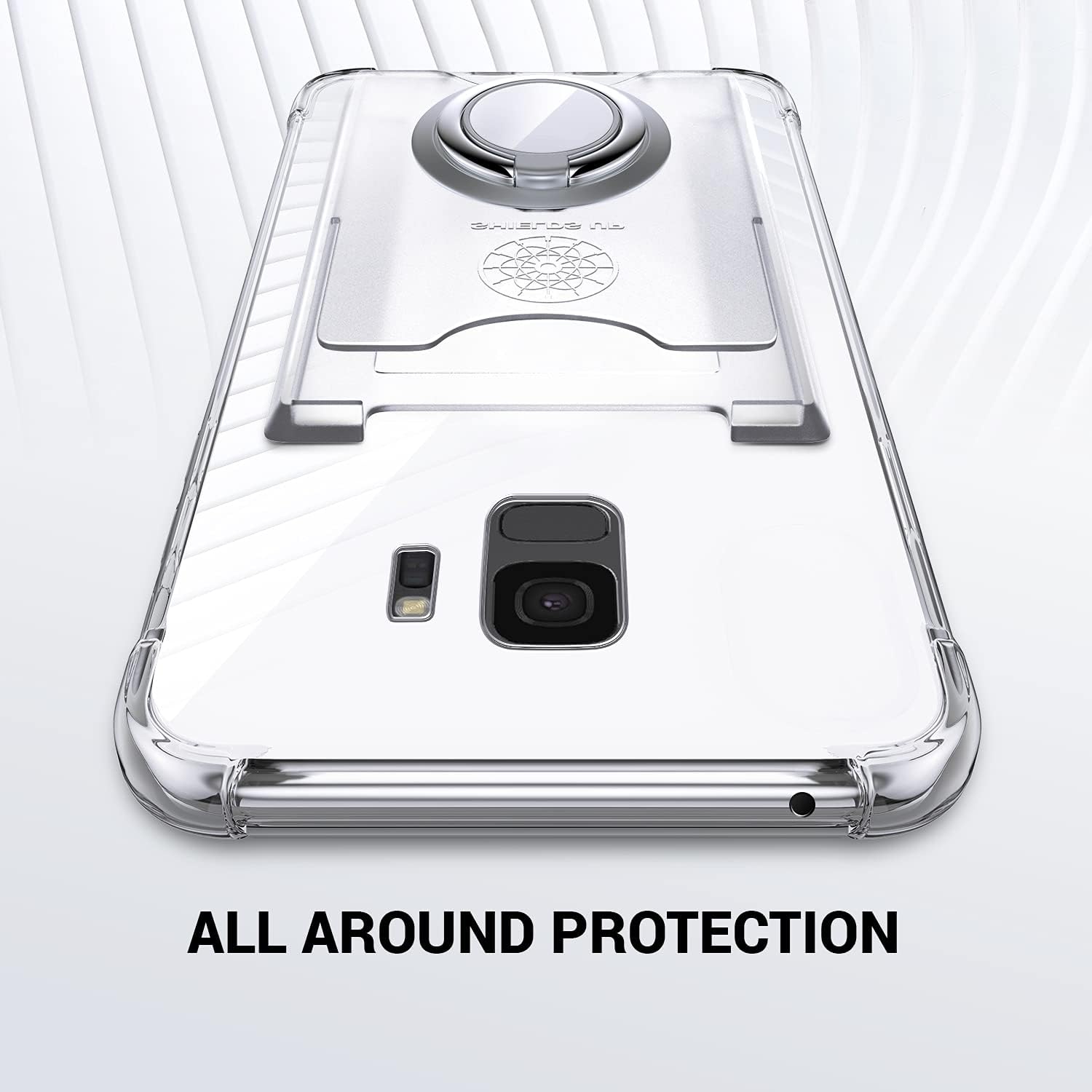 Shields Up Funda para Galaxy S9, funda Samsung S9, funda minimalista con tarjetero y soporte de anillo, protección contra caídas Funda protectora