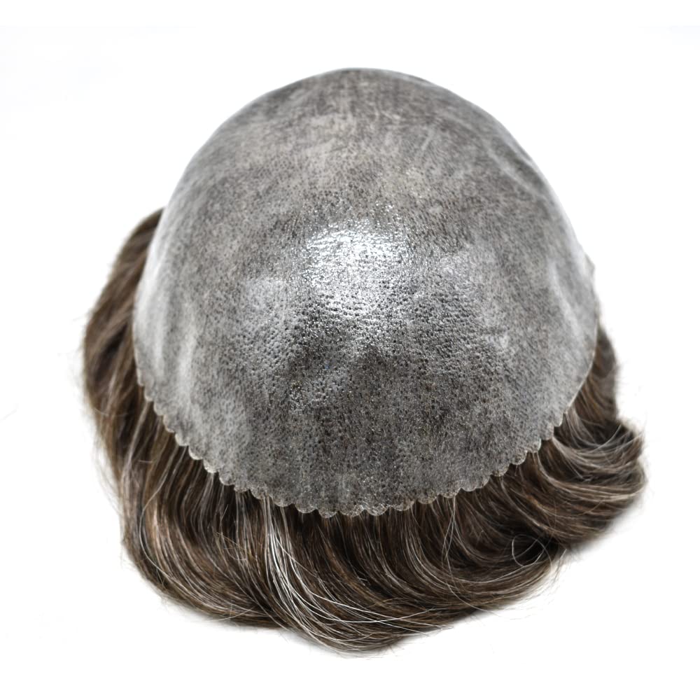Toupee para hombre, postizo completo inyectado de polietileno, sistema de cabello, repuesto duradero de poliuretano para hombre, aspecto natural, 8