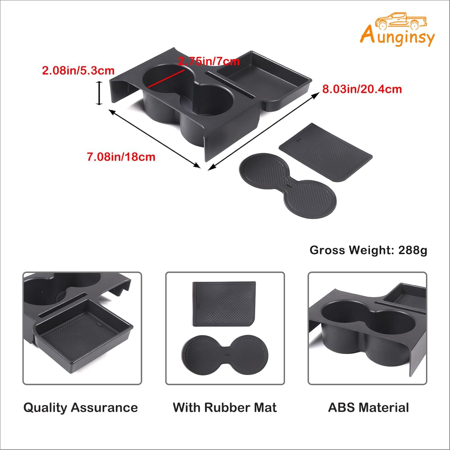 Aunginsy Soporte para taza de consola central compatible con Ford Maverick 2022 2023 2024, caja de reposabrazos de asiento delantero, soporte de