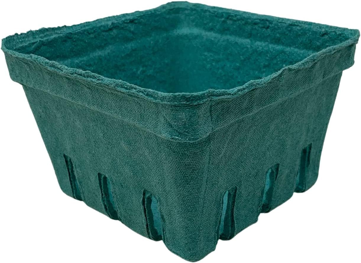 Contenedor verde de la cesta de la pulpa de la baya de la fruta de la fibra de la pinta para los tomates de la fresa de los arándanos y los