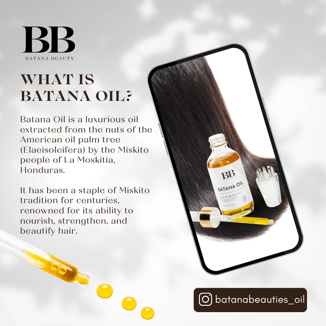 Aceite de batana vegano de 2 onzas  Aceite 100% vegano con mini peine aplicador de cuero cabelludo  Lo mejor para todo tipo de cabello y piel