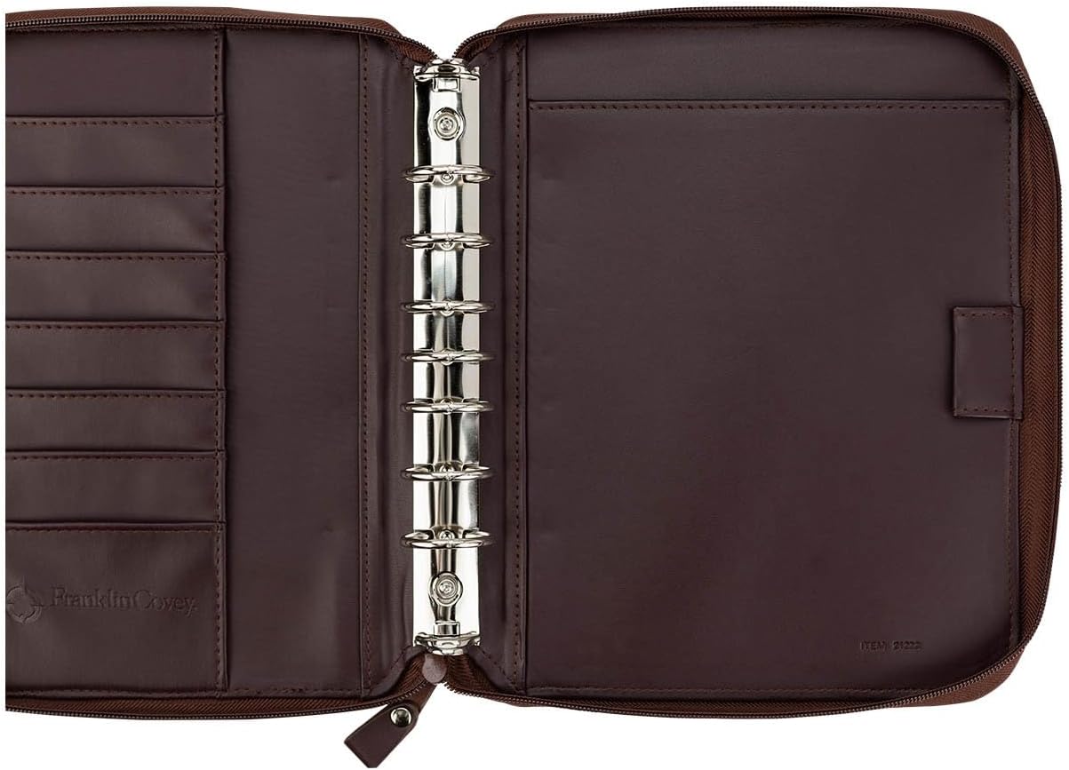 FranklinCovey – FC Basics Spacemaker – Carpeta de vinilo con cremallera para planificadores (clásica, borgoña)