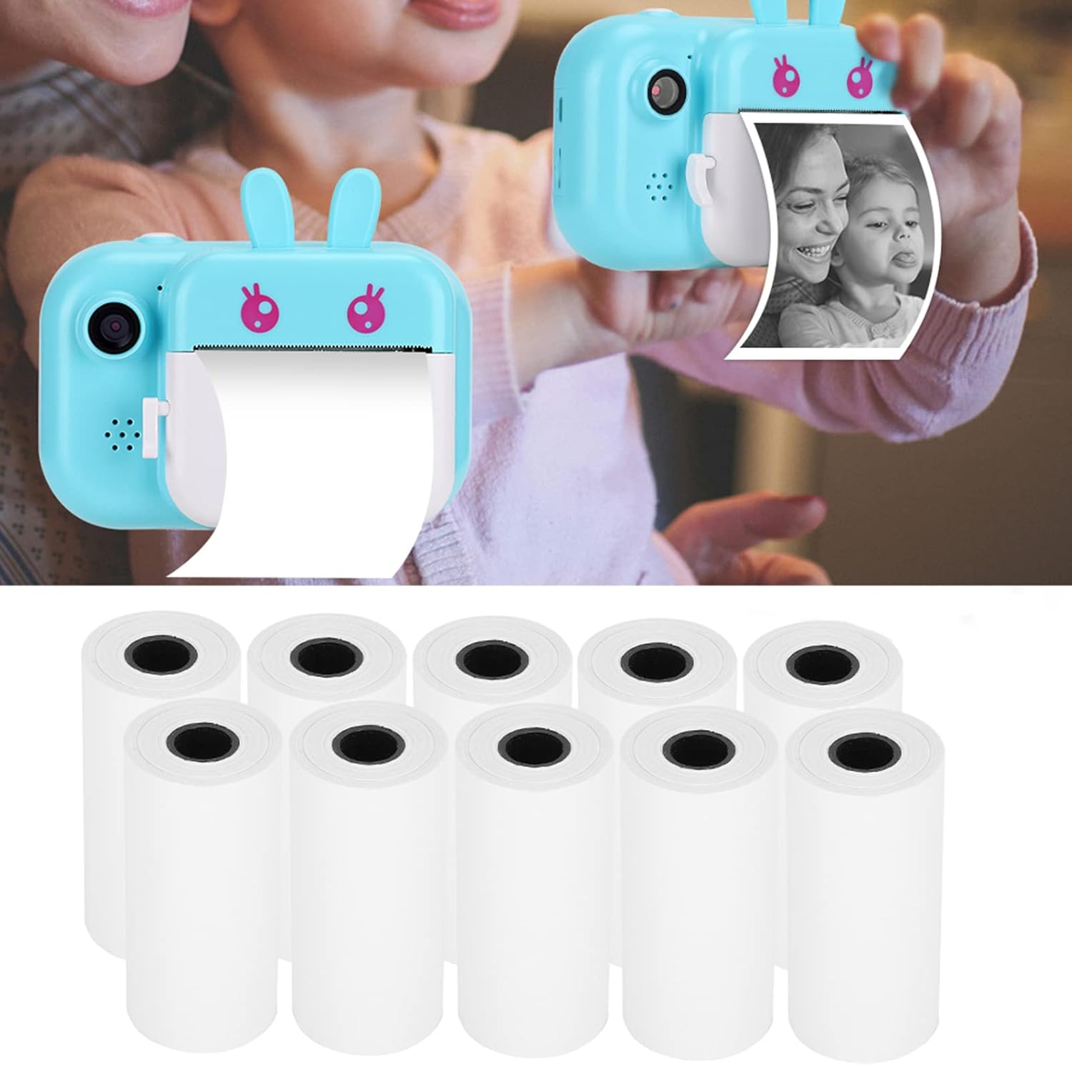 Papel de impresora térmica, 19.7 pies, portátil, impresión térmica, papel de etiqueta de envío térmico para mini cámara térmica, terminal cuadrado,