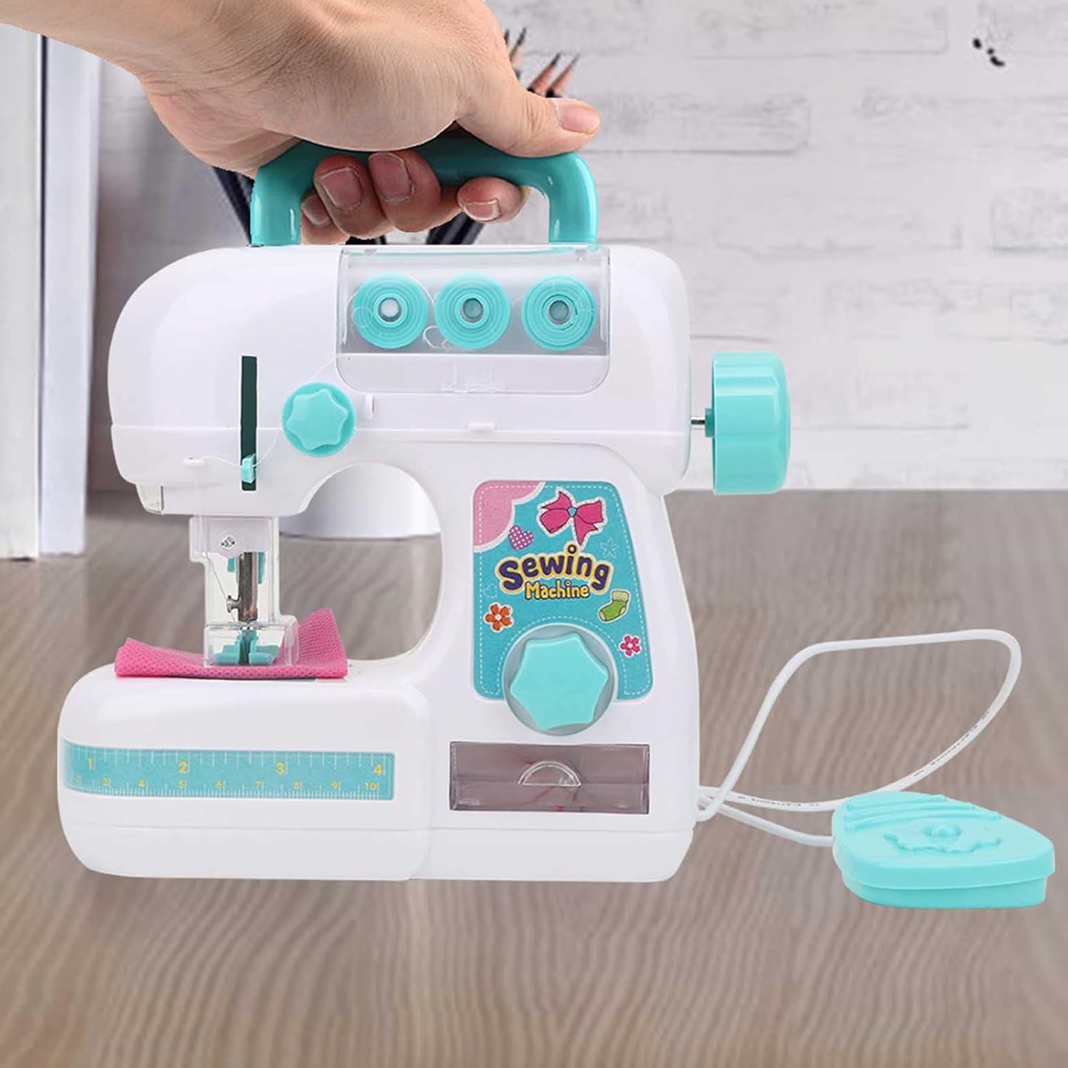 Bnineteenteam Mini máquina de coser, máquina de coser niños juguete para niñas niños