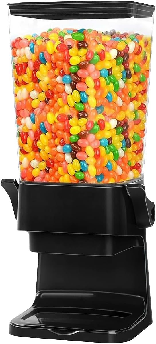 EVORAAH Dispensador de cereales para encimera, 2 unidades, máquina dispensadora de dulces, recipiente de cereales, almacenamiento de plástico de 5.5
