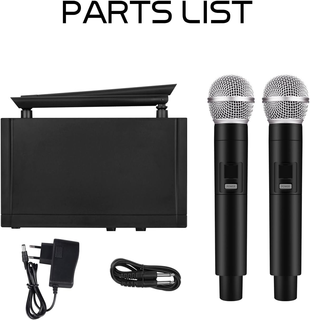 D Debra Audio VM302 Sistema de micrófono inalámbrico con micrófono de mano dual tiene interfaz XLR para el hogar, karaoke, boda, conferencia,
