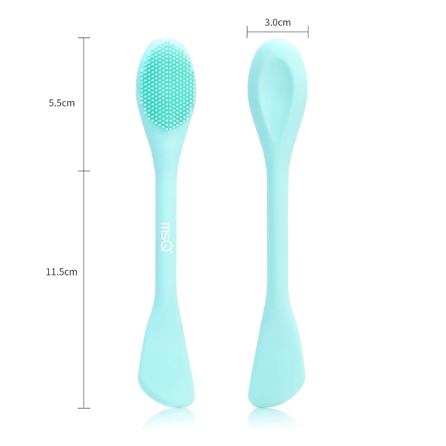 MSQ Cepillo de silicona para mascarilla facial, limpiador facial suave, paquete de 2 cepillos de doble extremo para barro, arcilla, máscara mixta de
