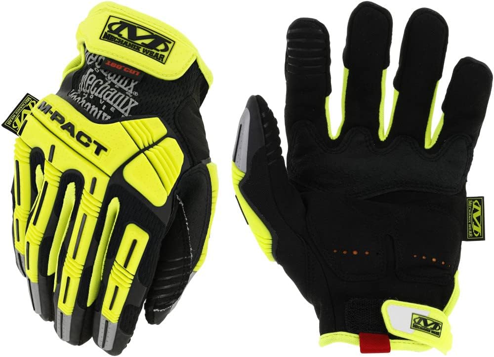 Mechanix Wear Talla 8 M-Pact E5 Armortex y TrekDry y D3O Hi-Viz Guantes resistentes a cortes, amarillo fluorescente y negro, pequeño (SMP-C91-008)