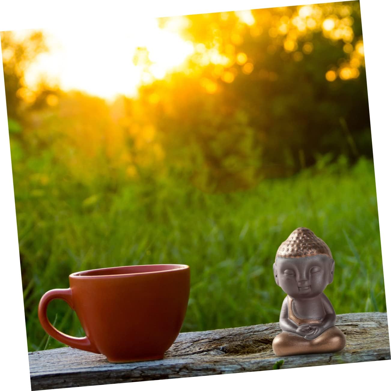 Garneck 2pcs Tea pet Tea Play Ornament Ceramic Buddha Statue Purple Ceramic Craft Decor Buddah Decoration Buddha Head Figurine Praying Buddha