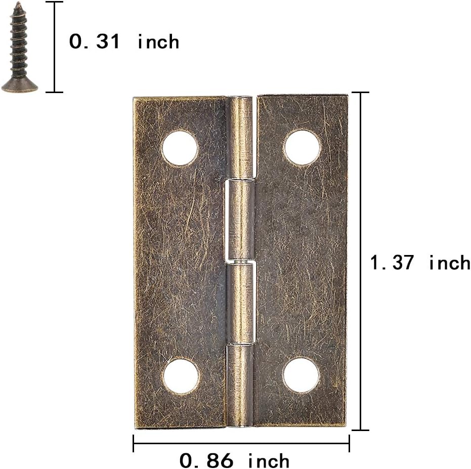 60 piezas de bisagras de bronce antiguo para cajas de joyería de madera, bisagras pequeñas para manualidades hechas a mano, bisagras de caja de