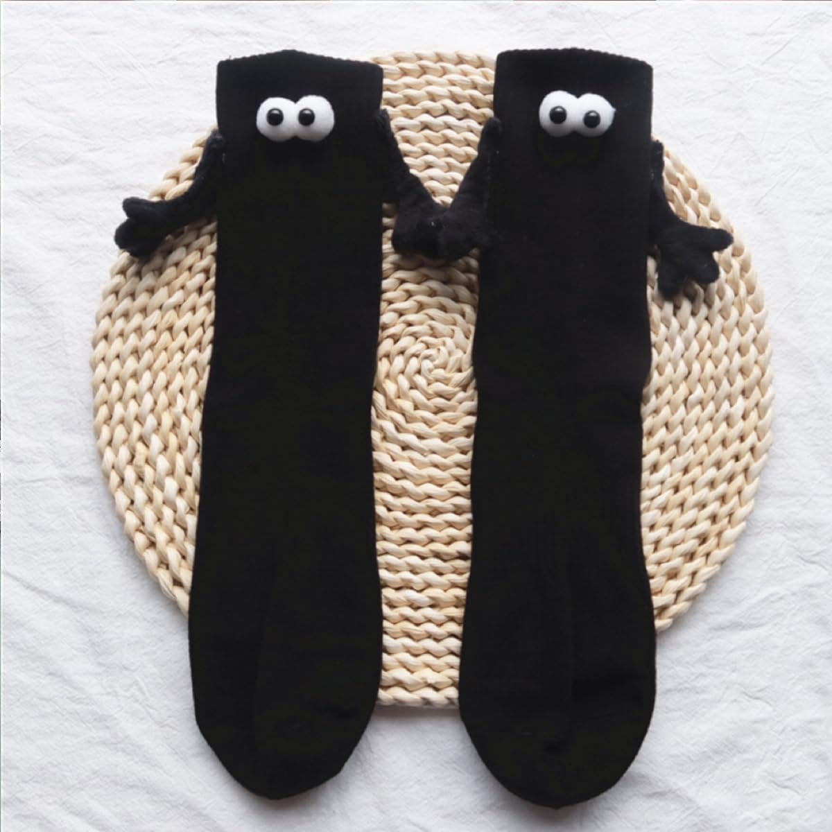 2 calcetines magnéticos de mano, calcetines de muñeca 3D, calcetines divertidos para parejas tomados de la mano, bonitos calcetines divertidos