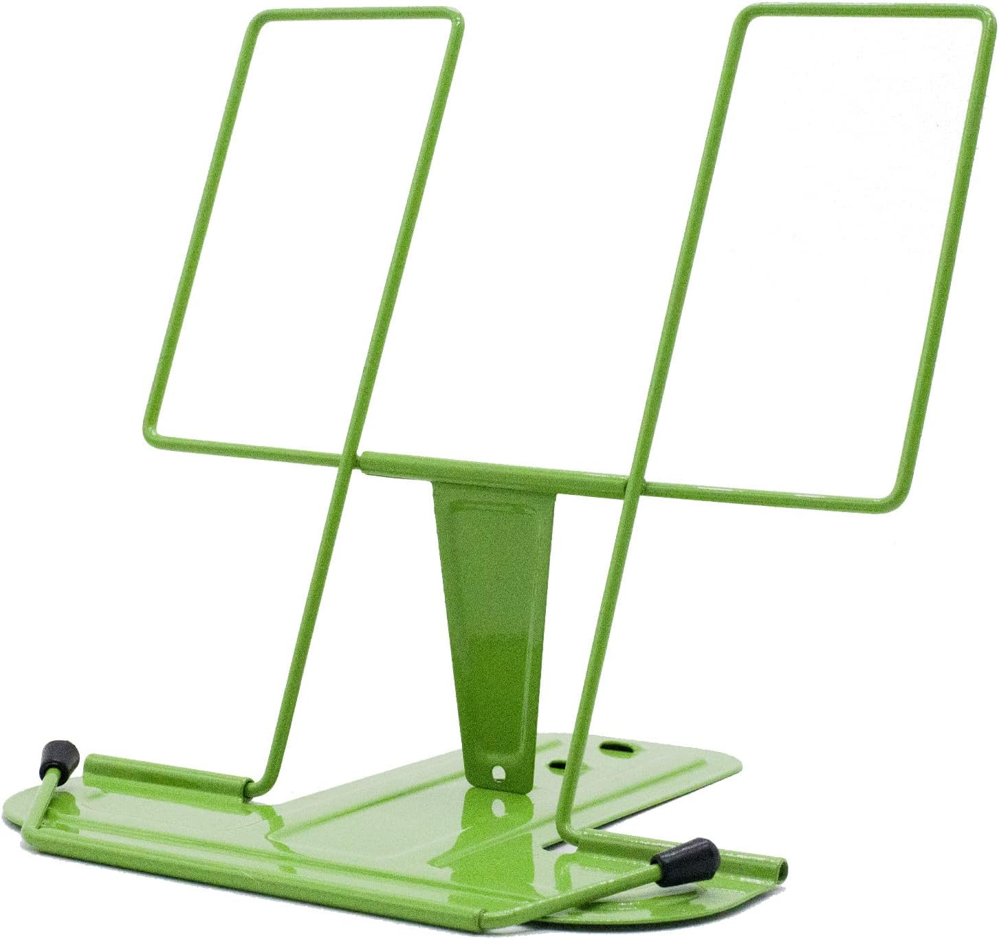 Soporte de libro de metal para escritorio, estante de lectura ajustable, soporte para libros (verde)