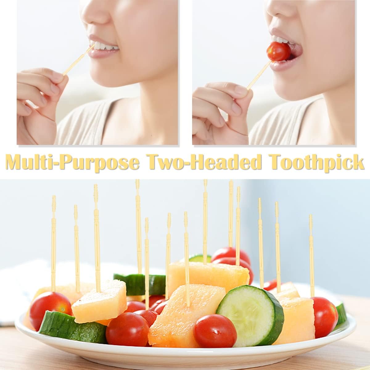 Palillo de dientes interdental desechable de doble cabeza, 1060 unidades, cepillo de plástico, palillos de dientes para el cuidado bucal,