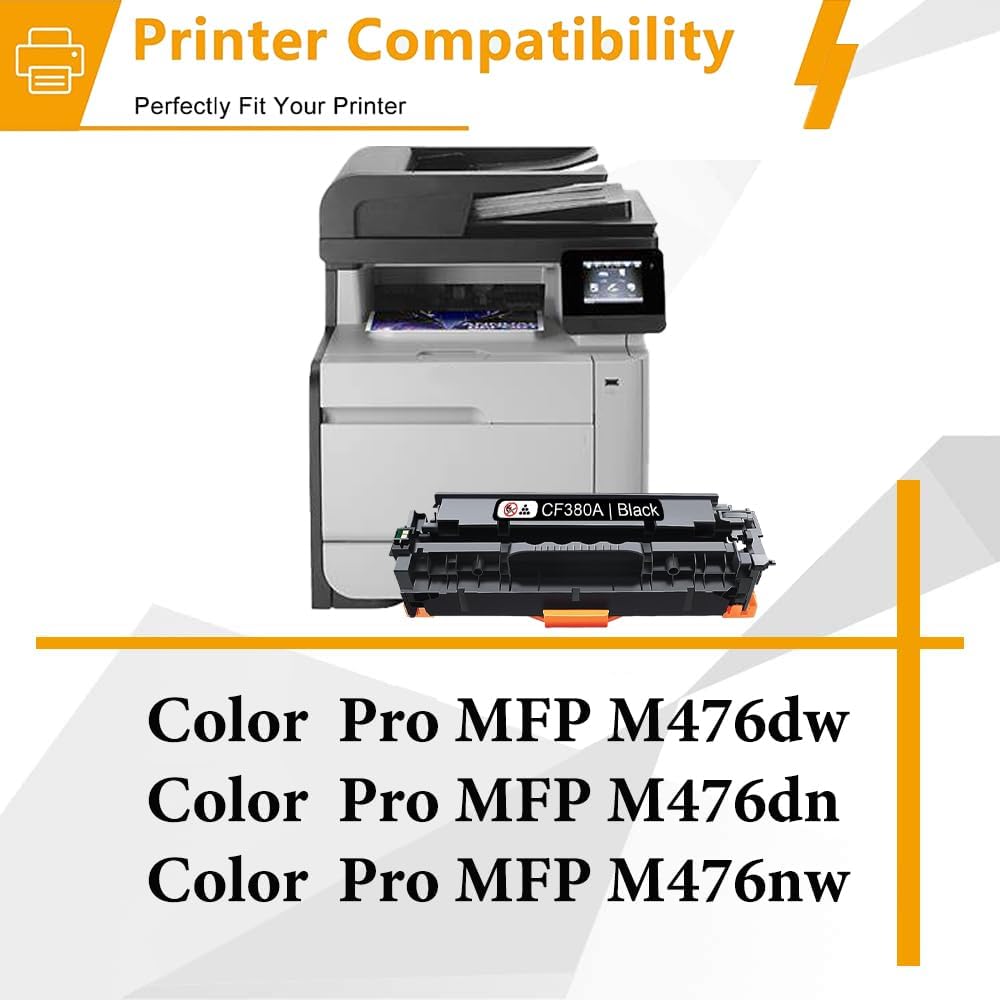 312A CF380A CF381A CF382A CF383A Cartucho de tóner de repuesto para HP 312A Color Pro MFP M476dw M476dn M476nw Tinta de impresora (1BK1C1M1Y)