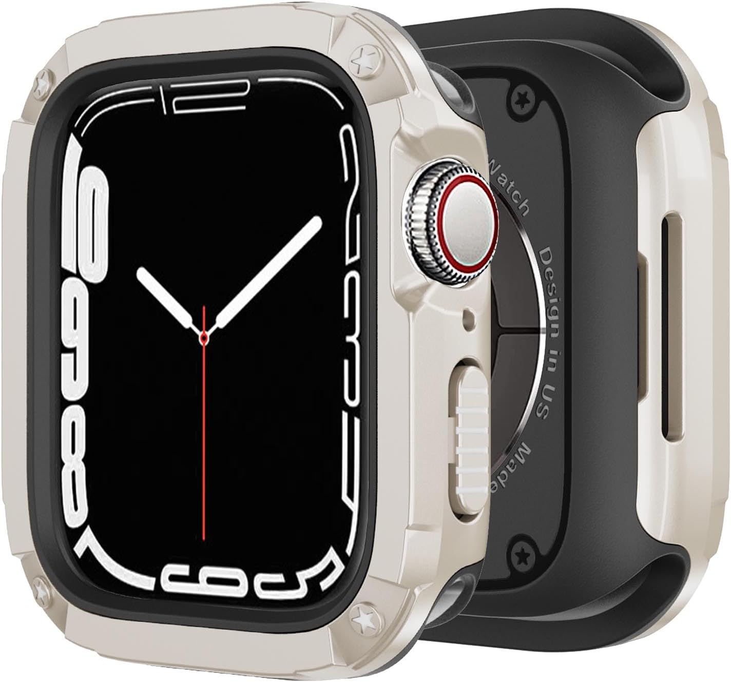 BOTOMALL Parachoques de silicona suave con cubierta de policarbonato compatible con carcasa de Apple Watch de 1.732 pulgadas, 1.772 pulgadas, Series