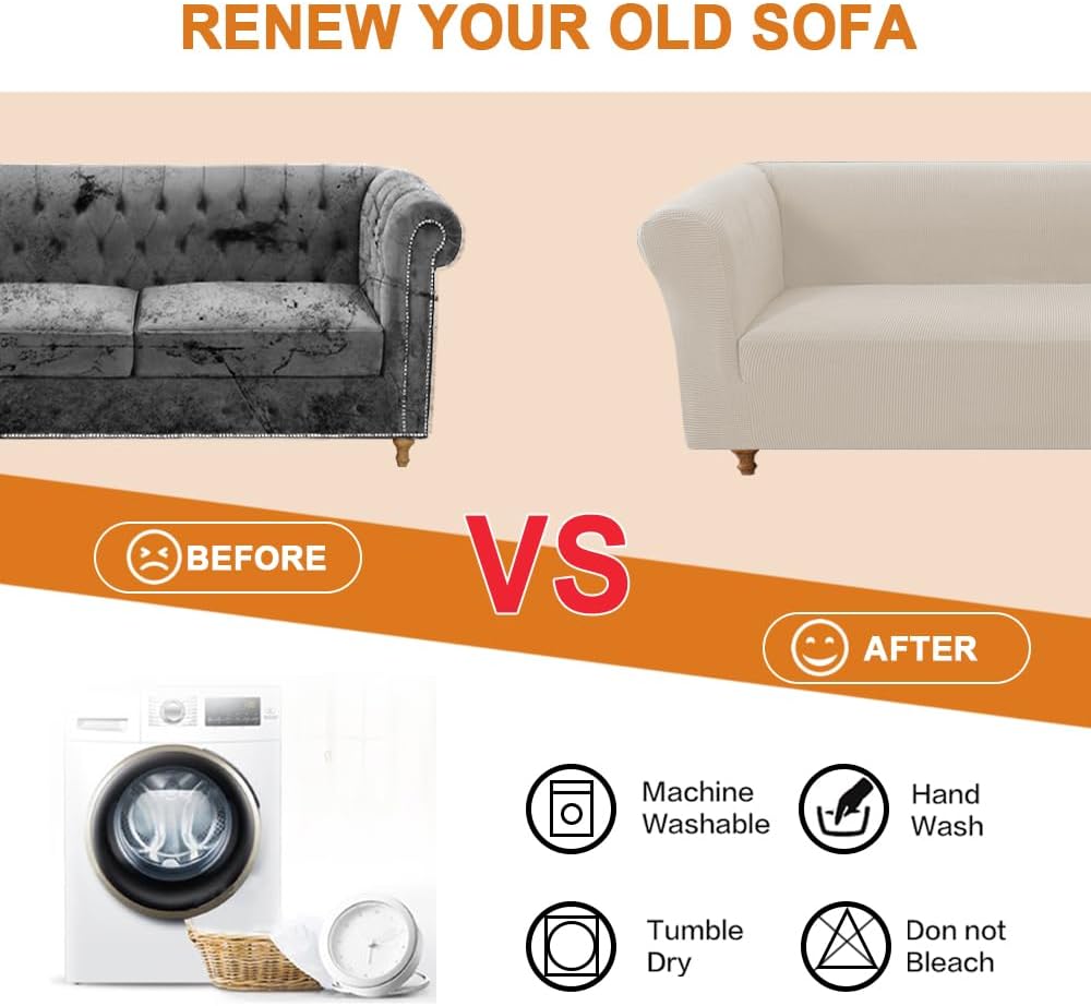 1 funda elástica Chesterfield para sofá de 3 cojines, para sala de estar, funda de sofá ajustable para mascotas y perros, protector de muebles