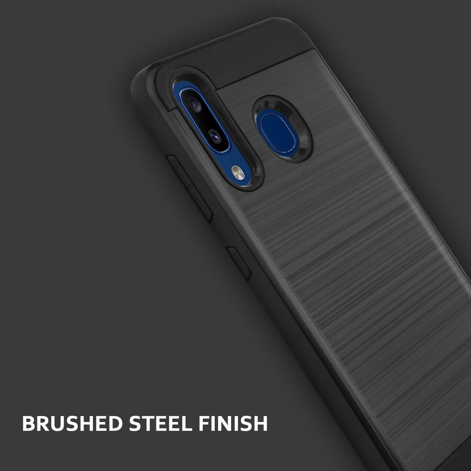 TJS Funda para teléfono compatible con Alcatel 3V 20195032W (no compatible con Alcatel 3V 2018), híbrida a prueba de golpes con acabado metálico con