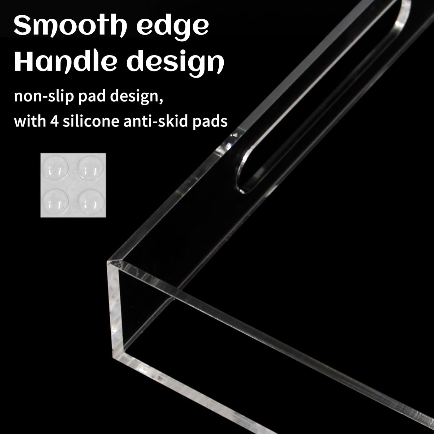 Bandeja de acrílico transparente con asas, bandeja organizadora de acrílico de 11 x 14 pulgadas, bandeja de encimera de cocina, bandeja organizadora