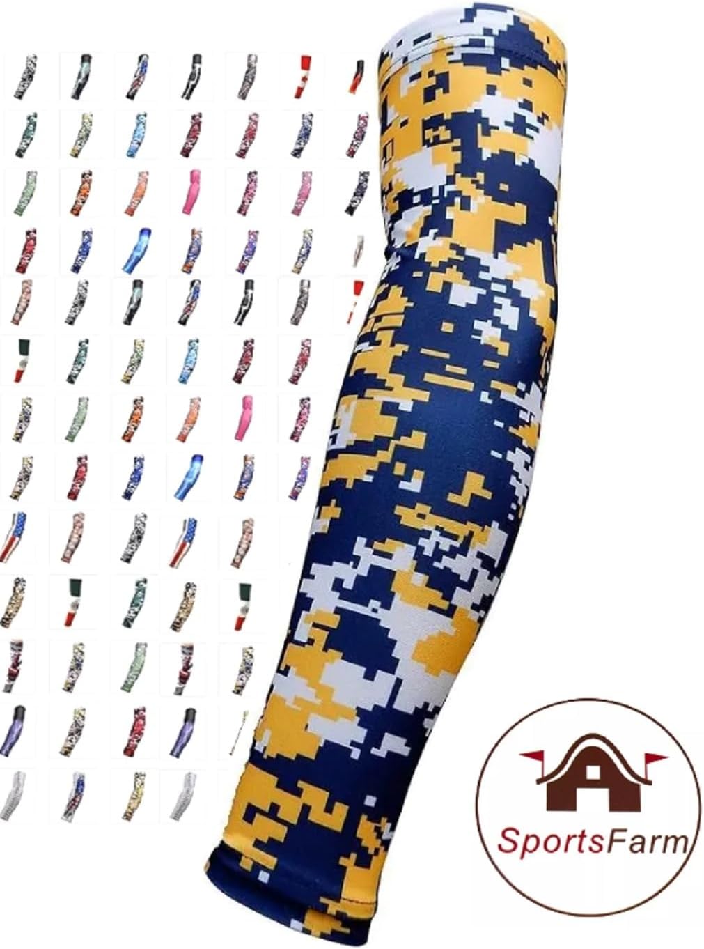 SportsFarm Tallas para jóvenes y adultos, 2 tonos, manga de compresión para jugadores de 2 tonos (1 manga) (más de 20 colores disponibles en nuestra