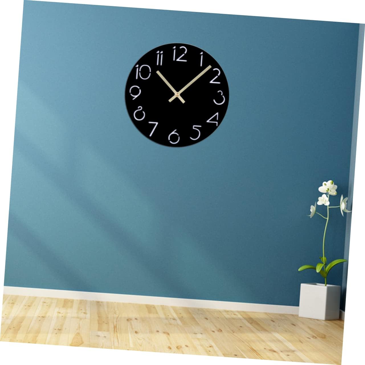 HOMSFOU Reloj redondo para decoración de habitación para adolescentes y niñas, reloj de pared, reloj silencioso con números arábigos, decoración
