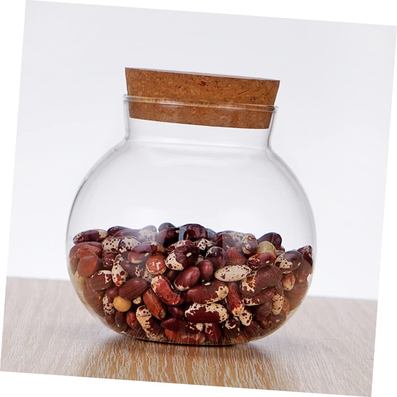 TIDTALEO Tanque de almacenamiento de vidrio de corcho para almacenamiento de café, recipiente hermético para cereales, recipientes grandes de vidrio