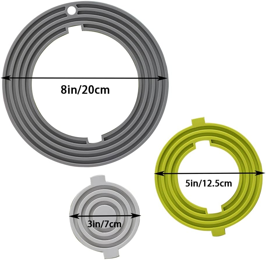 Almohadilla de aislamiento térmico de silicona 3 en 1, almohadilla redonda antideslizante de silicona, adecuada para estante de ollas calientes,