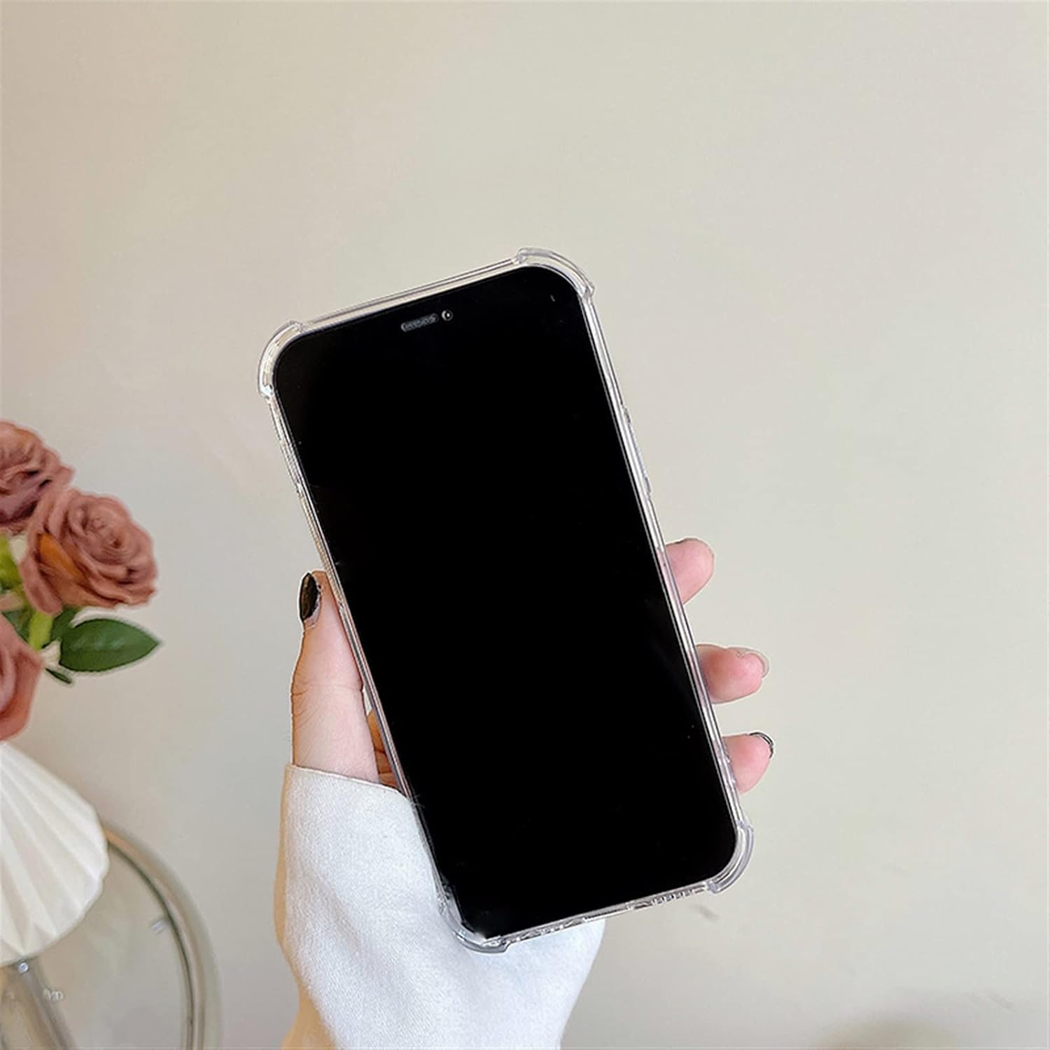 Funda de silicona para iPhone 14 13 12 11 Pro Max X XR XS Max Mini 7 8 Plus SE 2020, funda suave (color  transparente b, tamaño para iPhone