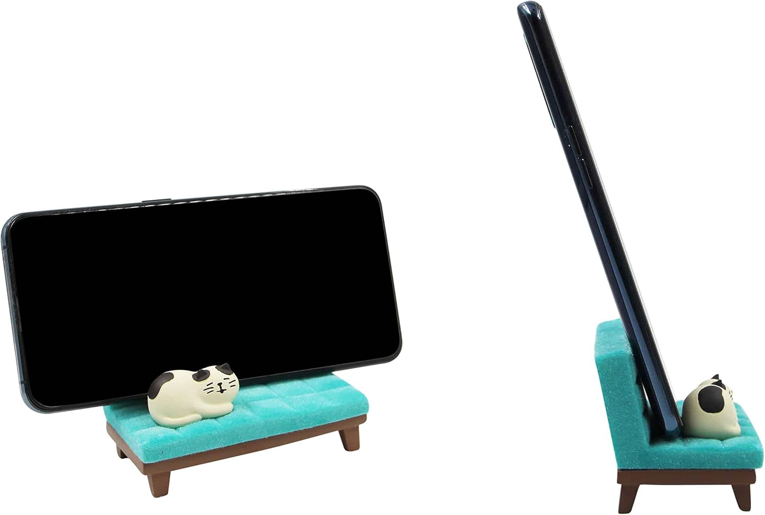 Soporte de escritorio para teléfono celular, sofá rosa con lindo gato gatito para oficina, manos libres, ornamento para el hogar