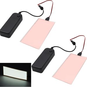2PCS 4.7 * 2.0 in EL Panel de luz electroluminiscente Hoja de luz Decoración Luz Lámpara Hoja de neón con inversor de batería (blanco) 2PCS 4.7 * 2.0 in EL Panel de luz electroluminiscente Hoja de luz Decoración Luz Lámpara Hoja de neón con inversor de batería (blanco)