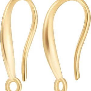 Beebeecraft 1 caja de 30 ganchos para aretes franceses, chapados en oro de 24 quilates, ganchos de alambre para orejas con bucle, gancho para colgar Beebeecraft 1 caja de 30 ganchos para aretes franceses, chapados en oro de 24 quilates, ganchos de alambre para orejas con bucle, gancho para colgar