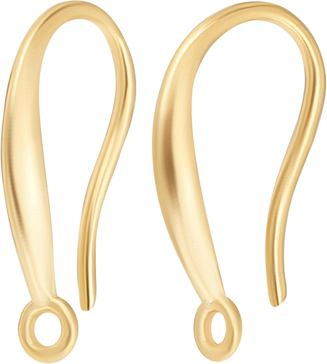 Beebeecraft 1 caja de 30 ganchos para aretes franceses, chapados en oro de 24 quilates, ganchos de alambre para orejas con bucle, gancho para colgar