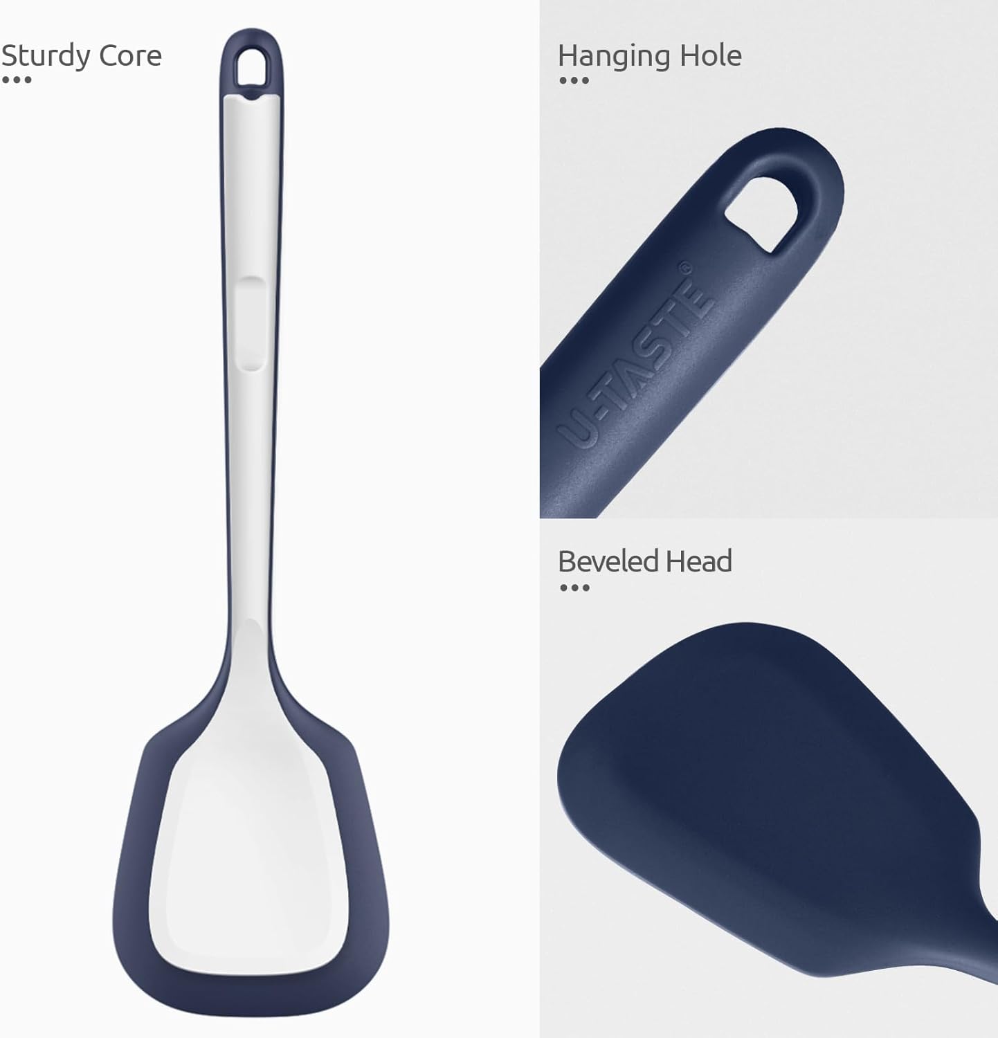 Espátula de silicona resistente al calor de 600  espátula de cocina sólida U-Taste de 13.6 pulgadas, sin BPA, utensilio de cocina flexible y fino