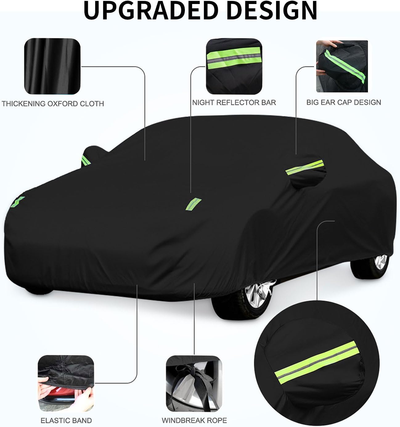 Ajuste personalizado para cubierta de auto Volvo, impermeable, para todo tipo de clima, protección UV, resistente al viento, para exteriores (para