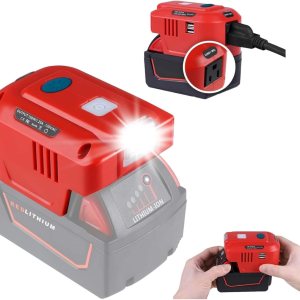 Inversor de fuente de alimentación de 150 W para Milwaukee M18 18V, URUN DC 18V a CA 110-120V, generador de estación de energía portátil con 2 Inversor de fuente de alimentación de 150 W para Milwaukee M18 18V, URUN DC 18V a CA 110-120V, generador de estación de energía portátil con 2