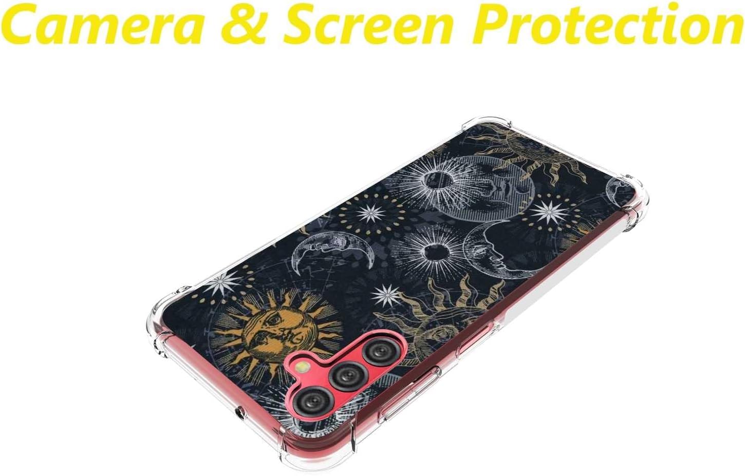 Funda diseñada para Samsung Galaxy A13 5G, diseño de luna mágica celestial y sol, para niñas, mujeres, hombres, niños, TPU suave a la moda