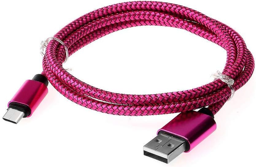 Cable USB tipo C, 129.8 ft, cargador de datos rápido tipo C, cable de carga USB para Samsung Galaxy S8 A5 A7 rosa rojo 9.8 ftextra largo