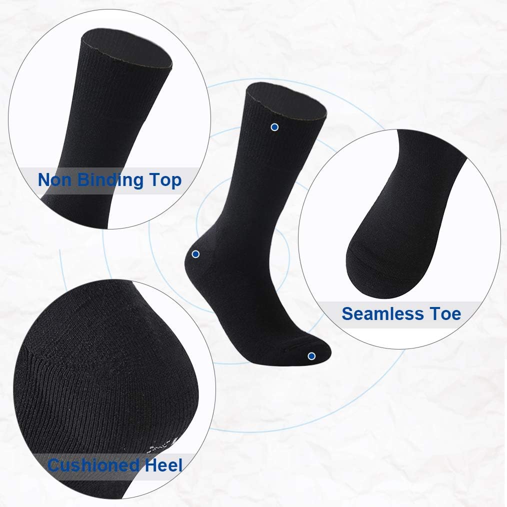 Forcool Calcetines de lana merina para diabéticos para hombres y mujeres, ML, XL, 13 pares