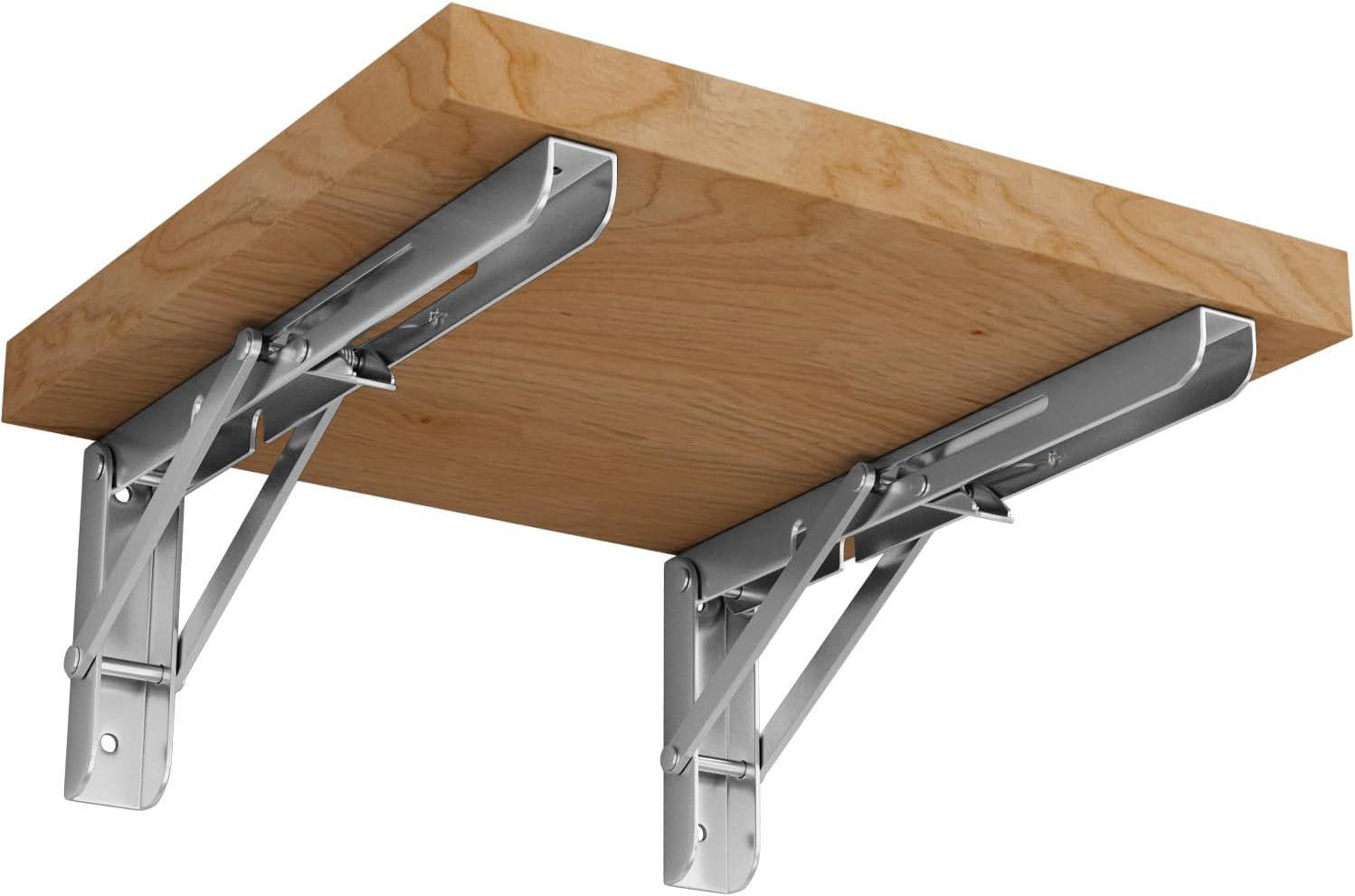 LEOPO Soportes plegables para estantes de 12 pulgadas, soporte de estante de acero inoxidable resistente para montaje en pared, paquete de 2