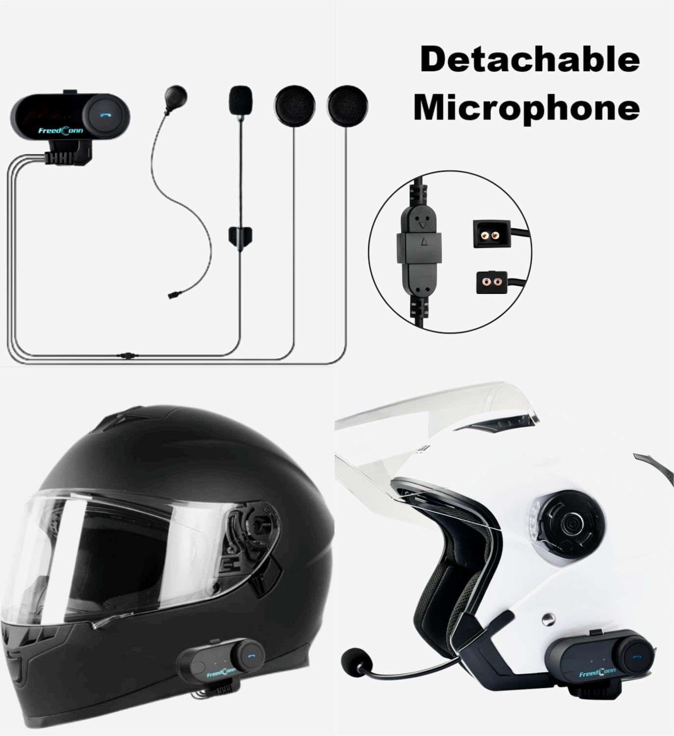 FreedConn T-COMVB – Sistema de comunicación de motocicleta Bluetooth 5.0 FreedConn – Casco Bluetooth para motocicleta, esquí, emparejamiento de 2  3