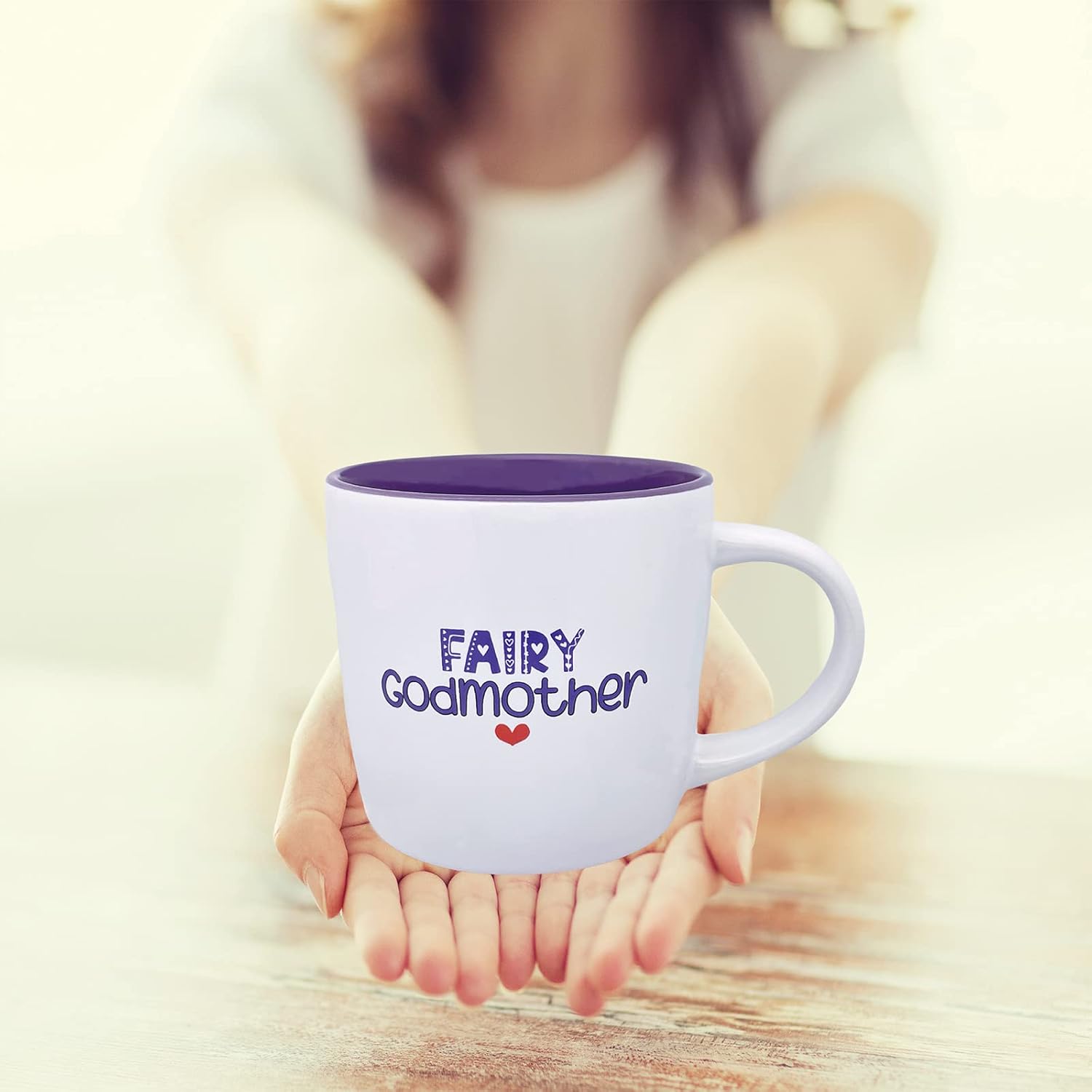 Taza de cerámica para madrina de 11 onzas, llavero de madrina, regalos para madrina de parte del ahijado, taza de café, regalo de hada madrina,