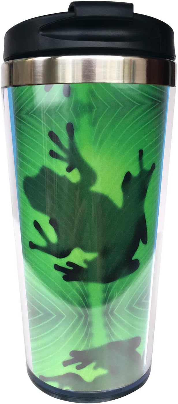 NVJUI JUFOPL Taza de café de viaje con tapa abatible, vaso de café para agua o para el hogar, regalos de cumpleaños para hombres y mujeres, botella