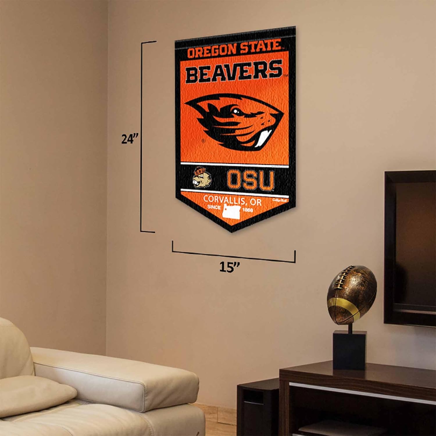 College Flags & Banners Co. Banderín de Oregon State Beavers Heritage History