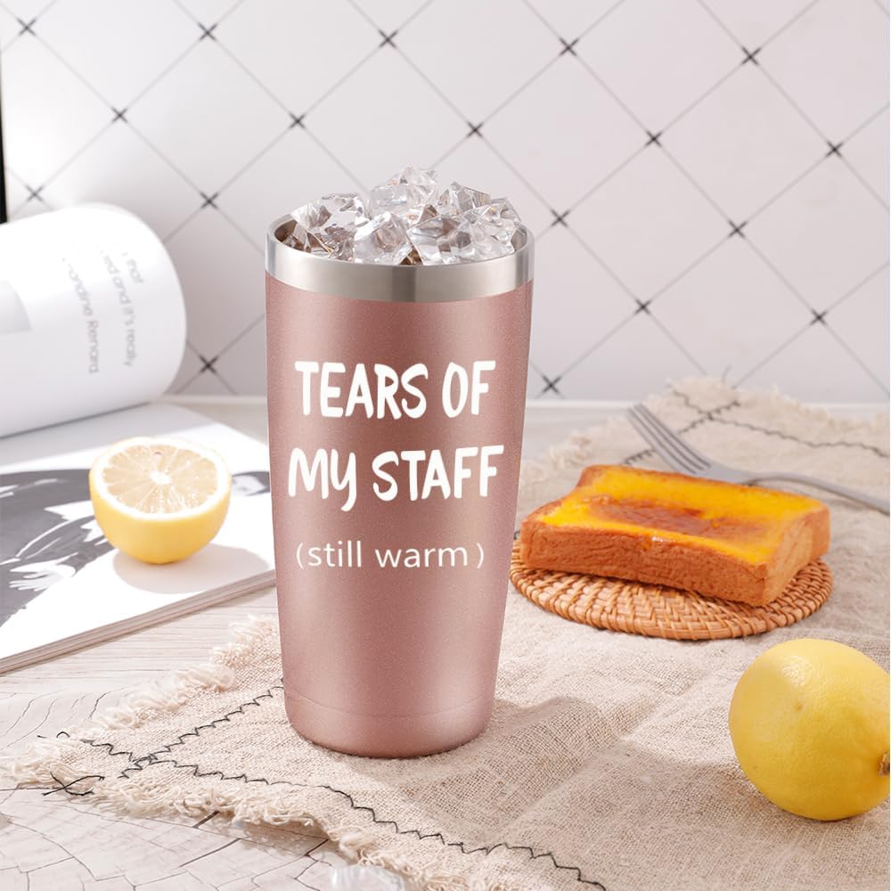 SOCOARZR Regalos del Día del Jefe para mujeres, vaso de lágrimas de mi personal, regalos divertidos para mujeres, regalos de jefe para mujeres, el