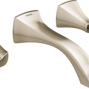 Moen T6906NL Voss – Grifo de baño con dos manijas para montaje en pared, requiere válvula, níquel pulido Moen T6906NL Voss – Grifo de baño con dos manijas para montaje en pared, requiere válvula, níquel pulido