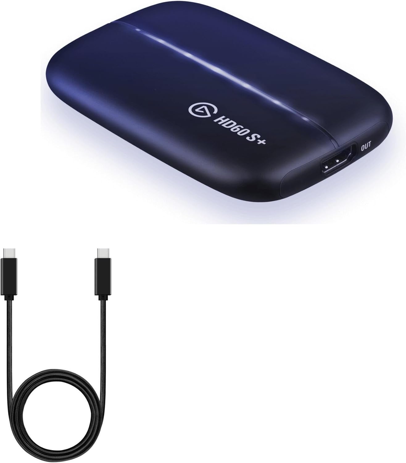 BoxWave Cable compatible con Elgato HD60 S+ – Cable PD DirectSync (3 pies) – USB-C a USB-C (100 W), cable trenzado tipo C de carga y sincronización