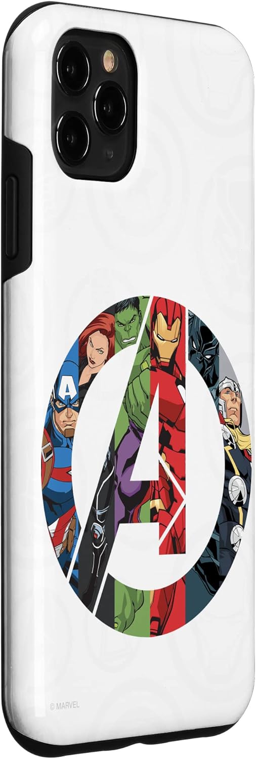 Carcasa para iPhone 11 Pro Max de los Vengadores de Marvel con logotipo de Super Heroes