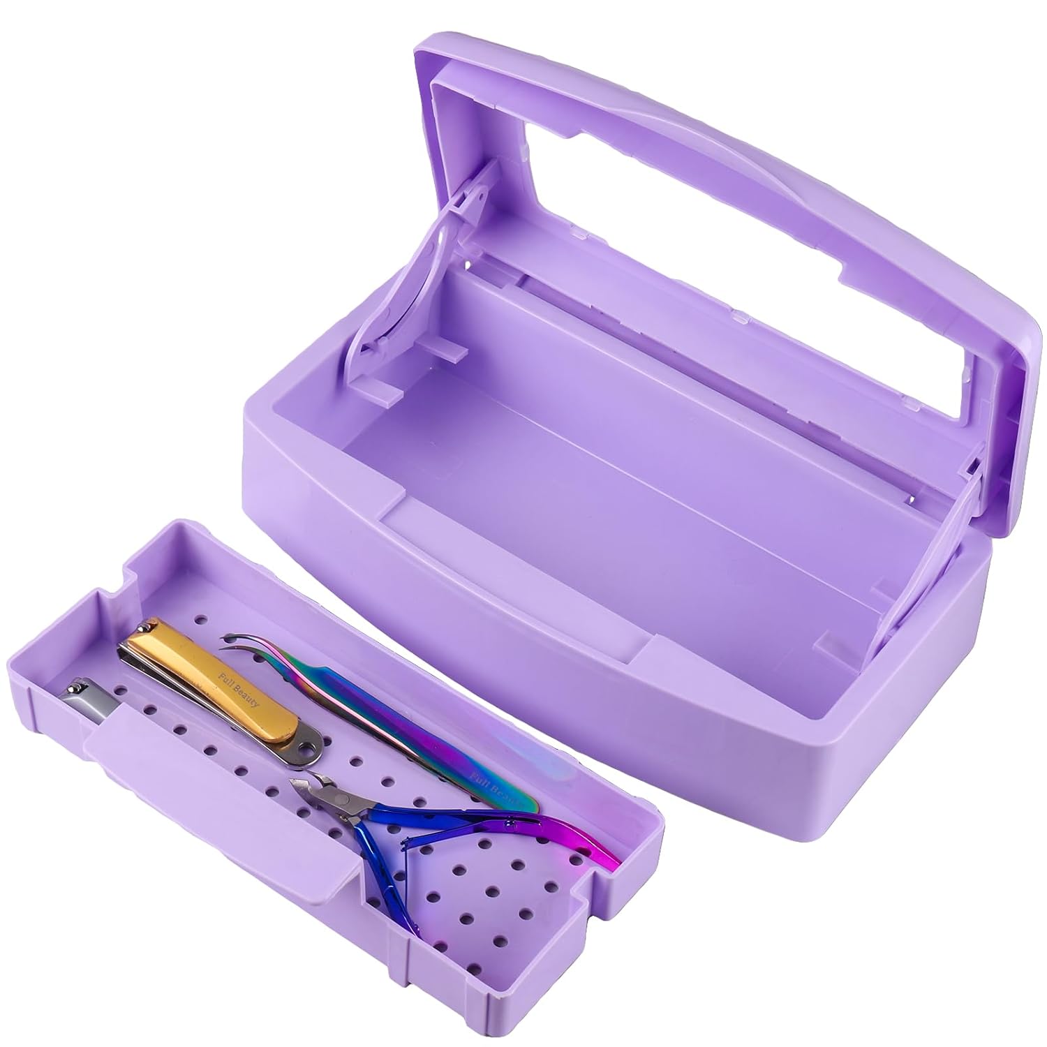 Caja de desinfección de arte de uñas, esterilizador para herramientas de uñas, esterilizador de bandeja de esterilización para esteticista, salón de