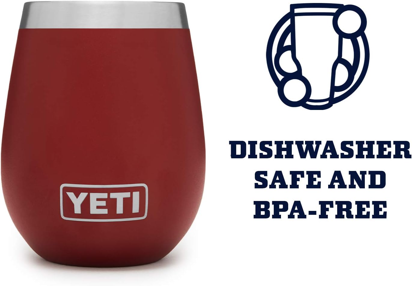 YETI Rambler – Vaso de vino de 10onzas, aislado al vacío, hecho de acero inoxidable