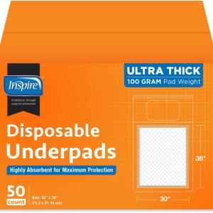 Inspire XL 30 x 36 Ultra – Almohadillas de cama súper absorbentes de 3.53 oz para incontinencia (50) Inspire XL 30 x 36 Ultra – Almohadillas de cama súper absorbentes de 3.53 oz para incontinencia (50)