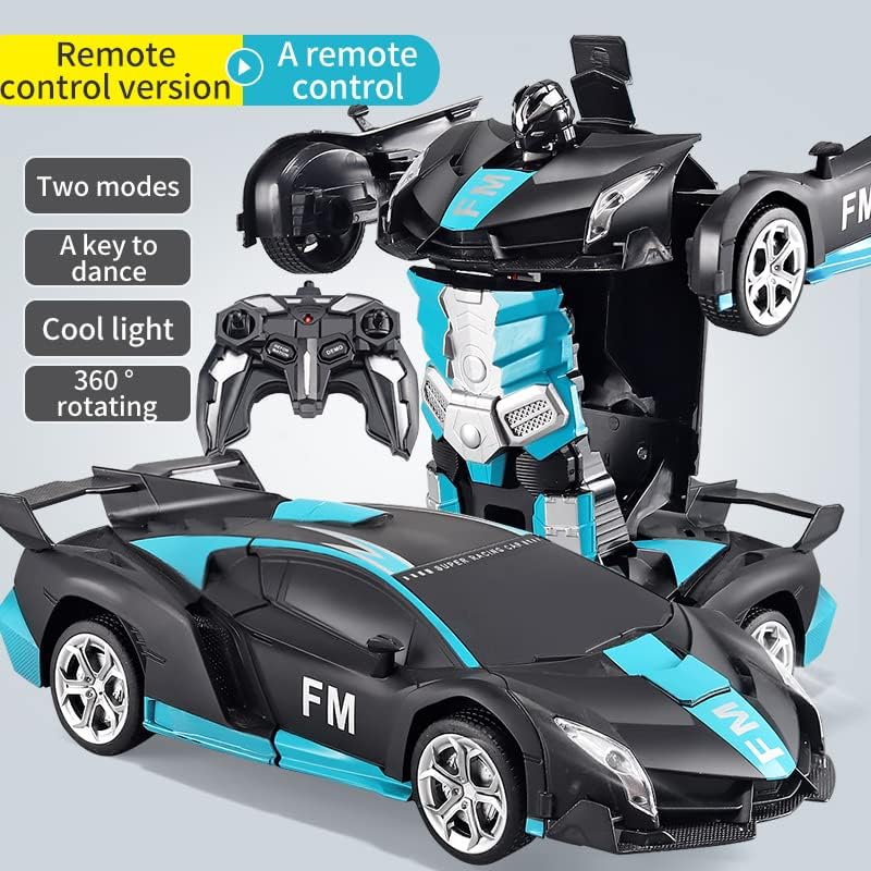 Remote Control Car – Transform Robot RC Cars Contains All Batteries One-Button Deformation and 360 Degree Rotating Drifting, Present Christmas